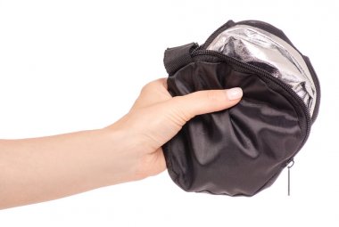 Elinde bir durumda küçük fotoğraf reflektör