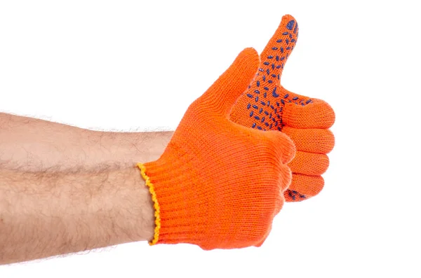 Manliga händer i arbetar bygga handskar — Stockfoto