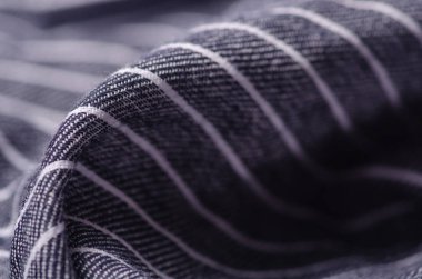 Kumaş Tekstil mavi çizgili makro