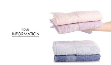 Bir sürü havlu pembe mavi el desen