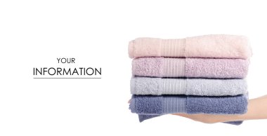 Bir sürü havlu pembe mavi el desen