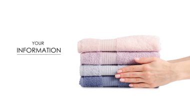 Bir sürü havlu pembe mavi el desen