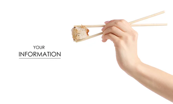 Sushi roll v ruce vzor — Stock fotografie
