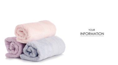 Bir sürü havlu pembe mavi rulo desen