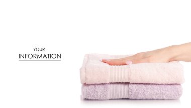 Bir yığın havlu pembe el kalıbı tanımlar