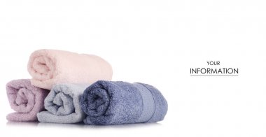 Bir sürü havlu pembe mavi rulo desen