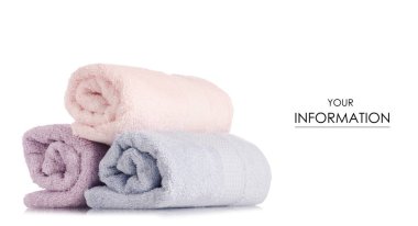 Bir sürü havlu pembe mavi rulo desen