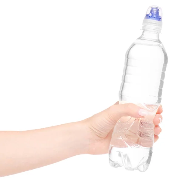 Botella deportiva de agua en mano —  Fotos de Stock