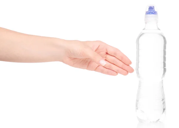 Botol olahraga air di tangan — Stok Foto