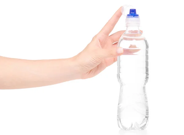 Wasserflasche in der Hand — Stockfoto