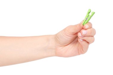 Renkli ileti örneği clothespins elinde
