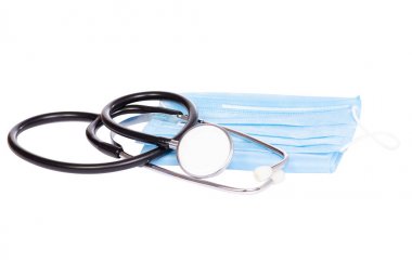 Stetoskop tıbbi eldivenler