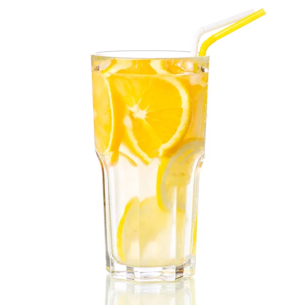 Sklo limonáda citron oranžové — Stock fotografie