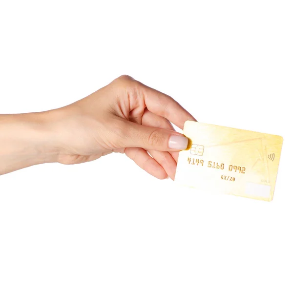 Carte de paiement or en main — Photo