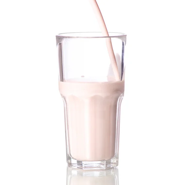 Copo de iogurte de morango milkshake — Fotografia de Stock