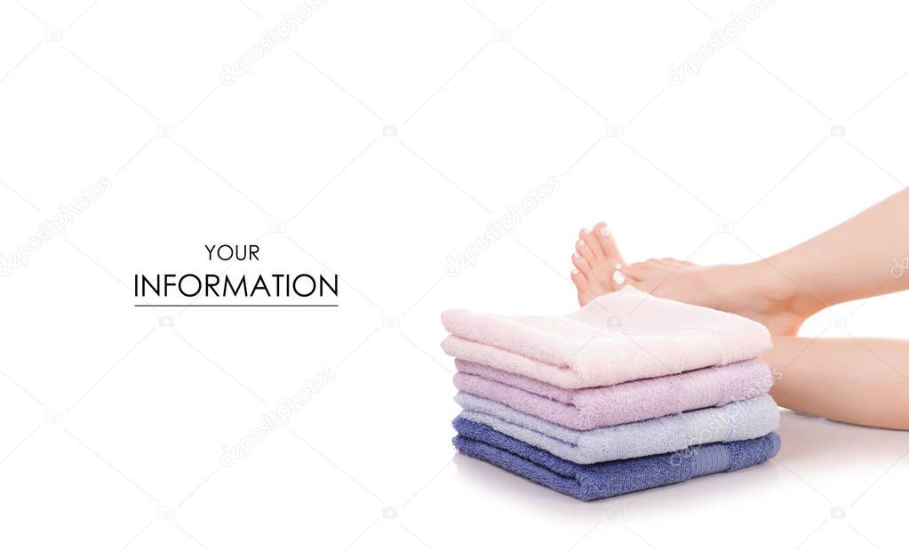 Female feet legs heels color bath towels beauty spa pattern