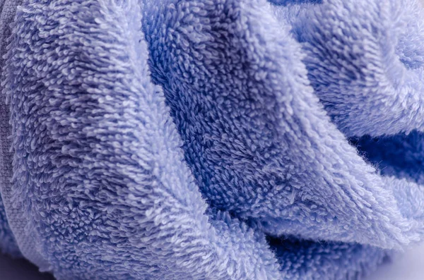 Blauwe handdoek macro — Stockfoto