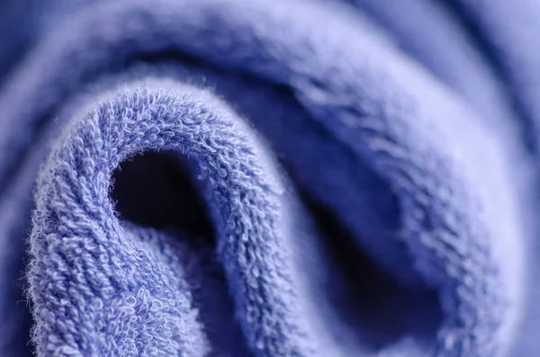 Blauwe handdoek macro — Stockfoto