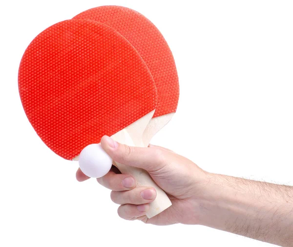 Raqueta para jugar al tenis de mesa en la mano —  Fotos de Stock