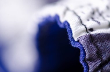 Siyah beyaz desenli kumaş kumaş kumaş makro