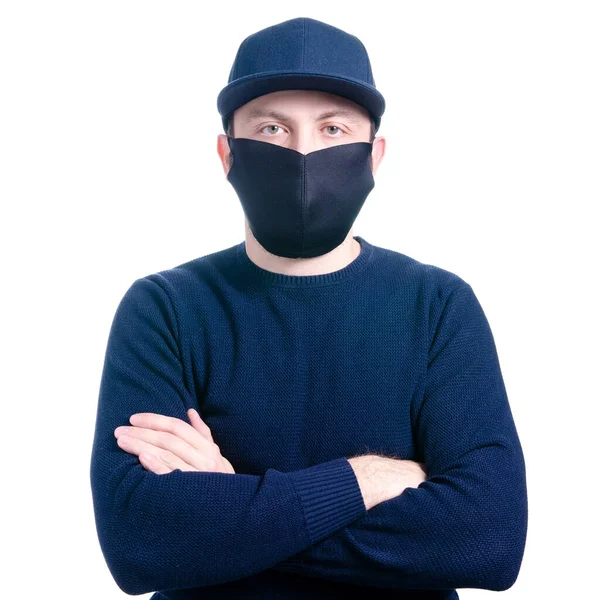 Homem no vírus máscara protetora médica — Fotografia de Stock