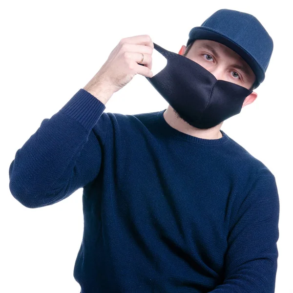 Homme en masque de protection médicale virus — Photo