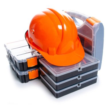 araç kutusu, kask, yapı araçları