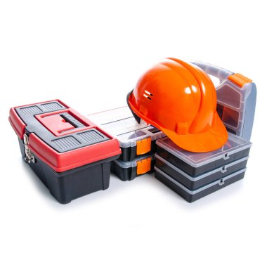 araç kutusu, kask, yapı araçları