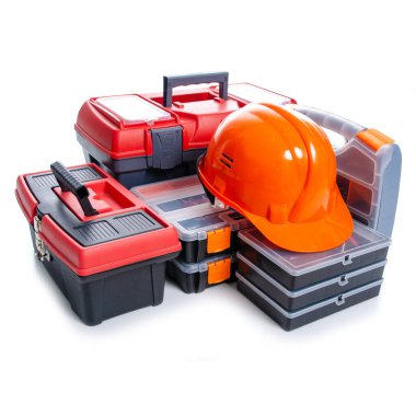 araç kutusu, kask, yapı araçları