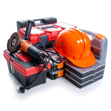 araç kutusu, kask, yapı araçları