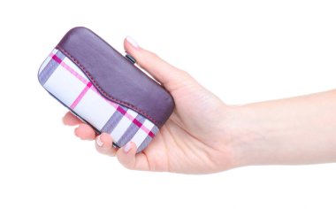 El manikürü bir çantada ayarlandı.