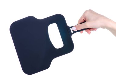 Barbekü aletleri plastik vantilatör elinde