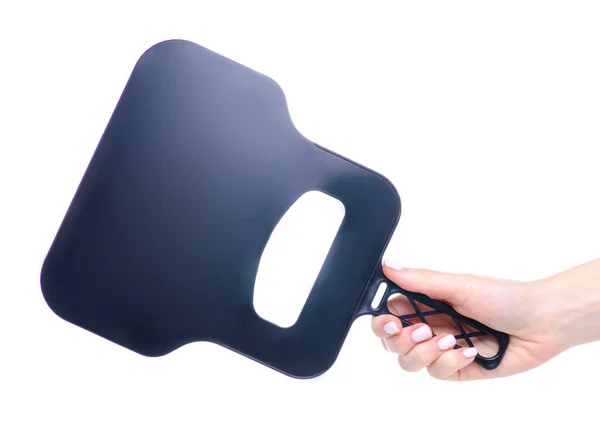 Інструменти для барбекю пластиковий вентилятор в руці — стокове фото