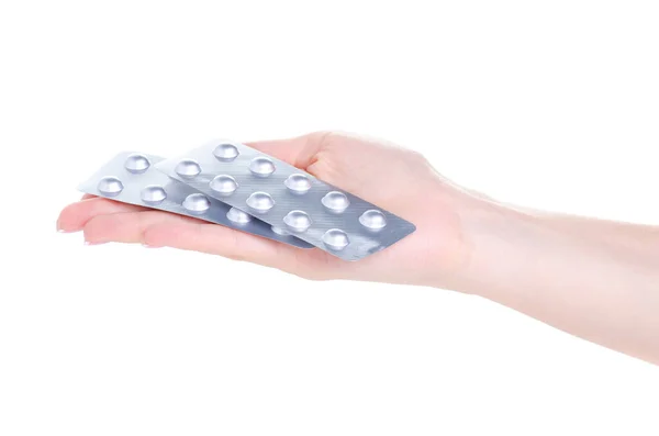 Blister de pílulas farmácia medicina na mão — Fotografia de Stock