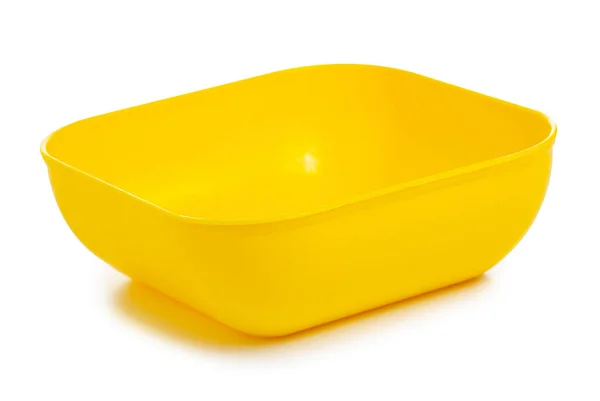 Κίτρινο πλαστικό μπολ κουζίνα — Φωτογραφία Αρχείου