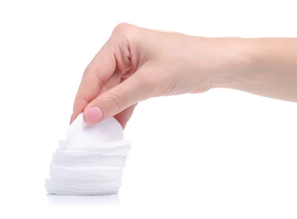 Wadded cotton pads in hand beauty and care — Stock Photo, Image