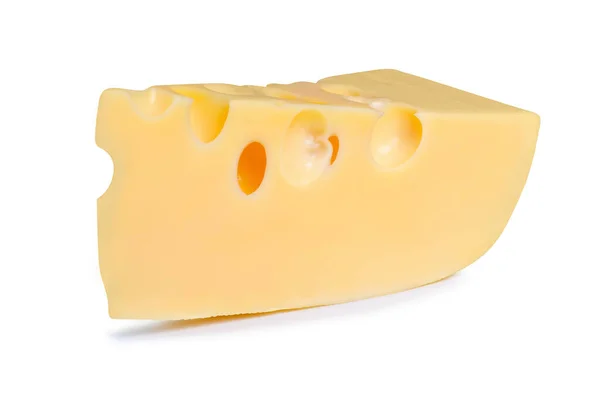 Ein Stück Käse mit Löchern — Stockfoto