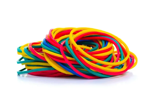 Stationery multicolored rubber bands — Stock Photo, Image