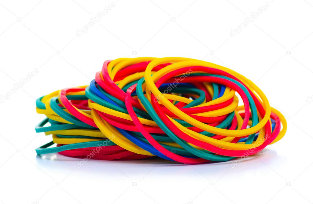 Stationery multicolored rubber bands