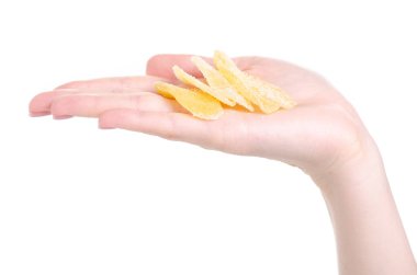 Zencefilli şeker, elinde şeker ile kurutulmuş zencefil.