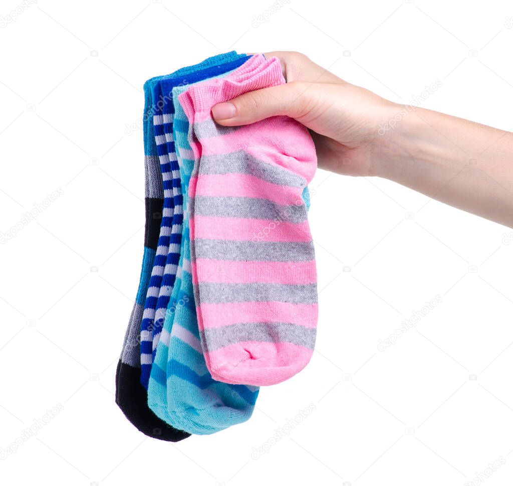 Pairs socks cotton in hand