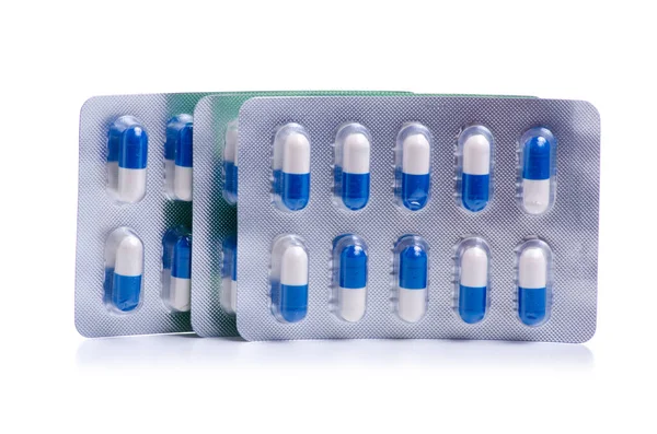 Pills capsules in blister medicine health — Stock Photo, Image