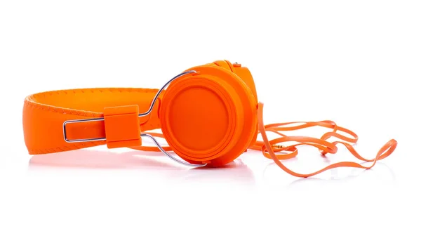 Zvuk oranžových sluchátek — Stock fotografie