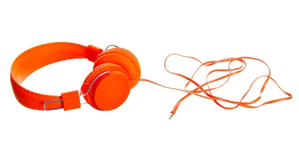 Orange Kopfhörer Audiogeräte — Stockfoto