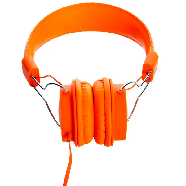 橙色耳机音响设备 — 图库照片