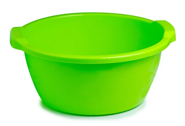 Green laundry plastic bowl — Stock Photo, Image