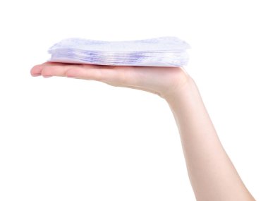 Hijyenik pedler, adet beyazı ellerinde.