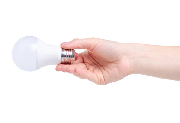LED lampa v ruce — Stock fotografie