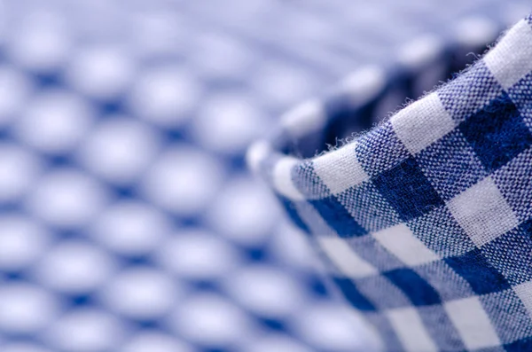 Azul jaula camisa material tela borroso fondo — Foto de Stock