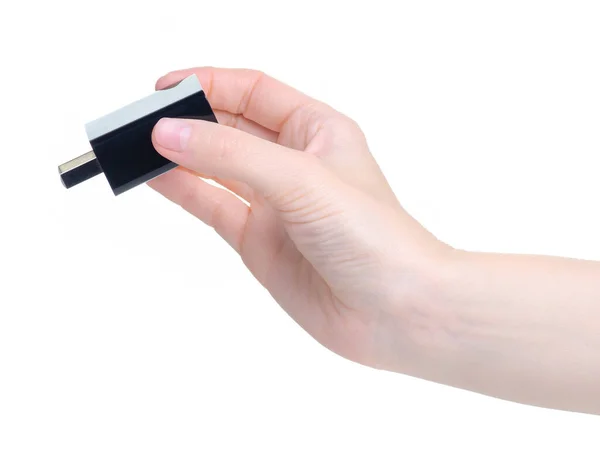 Zasilanie USB w ręku — Zdjęcie stockowe